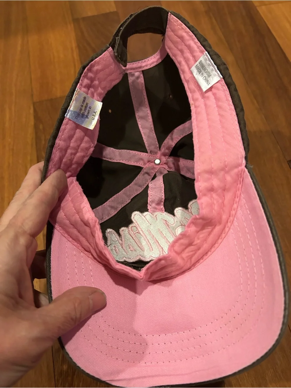 Source Unknown Brown Baseball Cap with Pink & White 'Ole Miss' Script